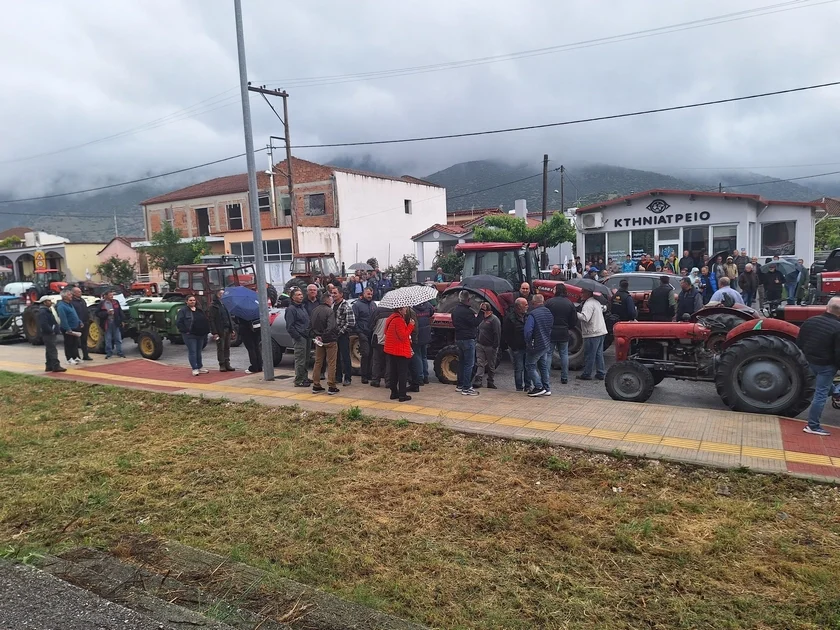 Δυναμικό μήνυμα υπό βροχή από τους αμυγδαλοπαραγωγούς του ν.Λάρισας (ΦΩΤΟ)