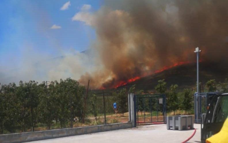 Μεγάλη φωτιά στο βαθύρεμα Αγιάς - Εκκενώνονται αποθήκες!!!